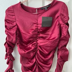 Marc New York satin ruched blouse